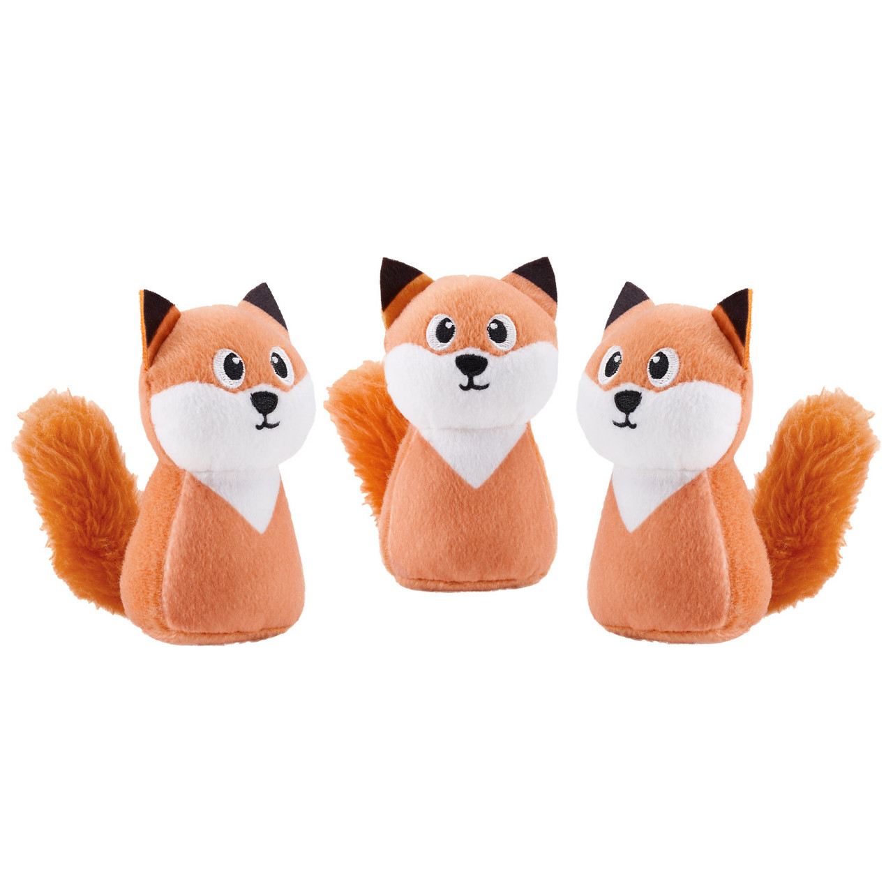 Squeakin' Fox Replacement Dog Toys - 3 Pack, Orange