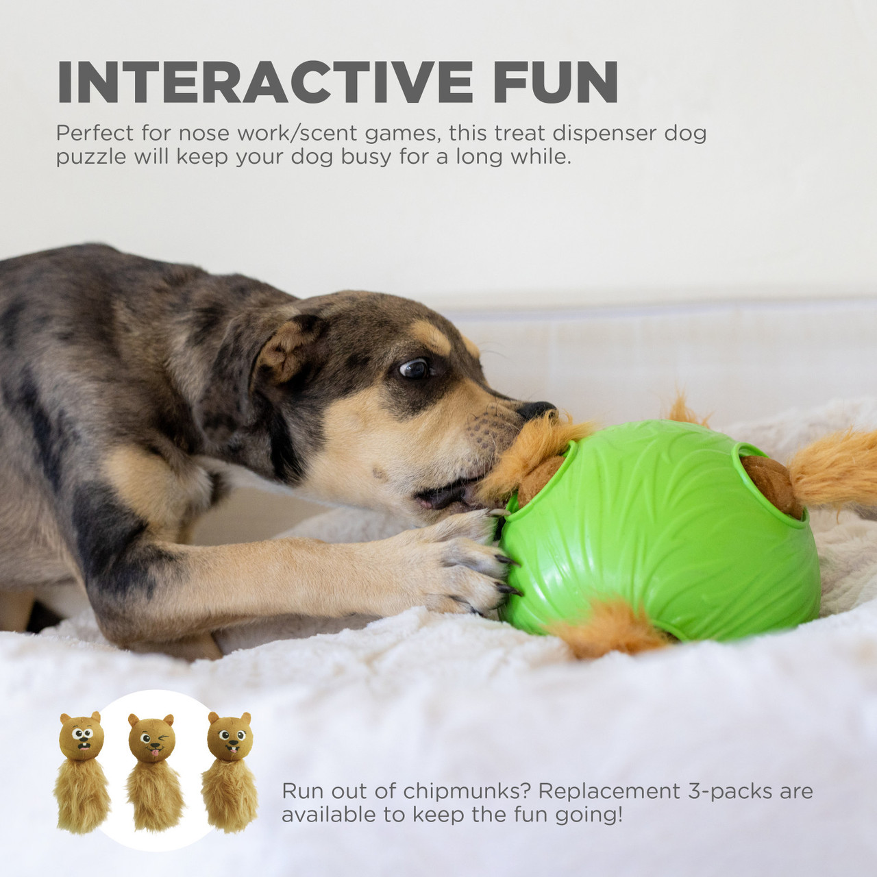 Nina Ottosson by Outward Hound Dog Snuffle N' Treat Ball Puzzle, Green,  One-Size