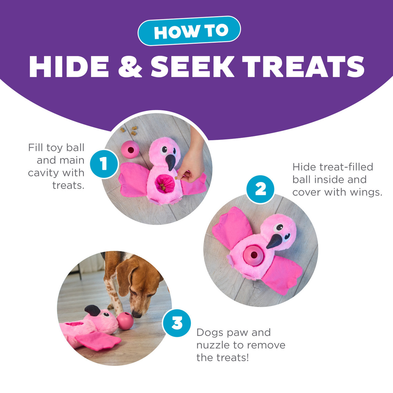 Nina Ottosson by Outward Hound Hide-Ablez Flamingo Plush Dog