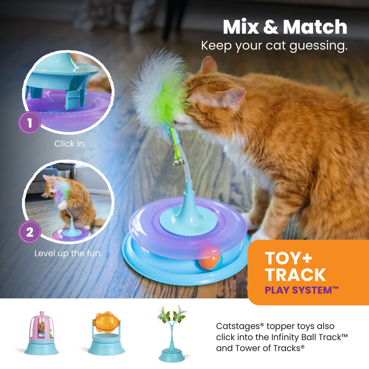 Race N' Chase Track Interactive Cat Ball Track Toy with Catnip