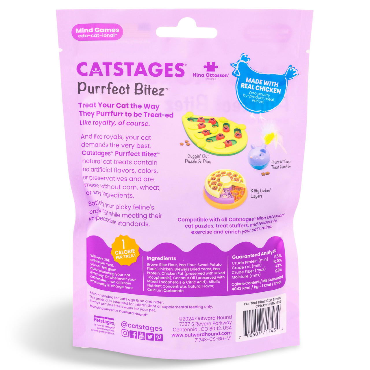 Catstages by Nina Ottosson Purrfect Bitez Natural Crunchy Cat