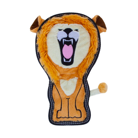 Tough Seamz Lion Plush Dog Toy, Tan, Medium