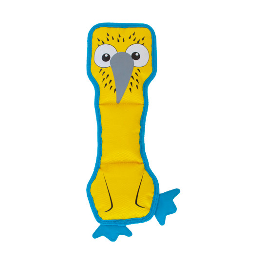 Fire Biterz Boobie Bird Plush Interactive Dog Toy, Yellow, Medium