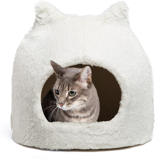 Meow Hut Fur Cat Bed, 20x20