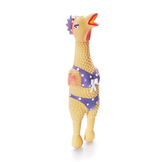 Squawkers Henrietta Latex Rubber Chicken Interactive Dog Toy