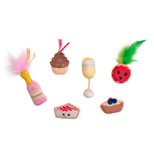 Purrsecco & Cupcakes Cat Toys - 6 Pack, Multi
