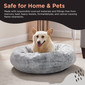 SnuggleSoft Faux Fur Pet Bed, Grey, 30X30