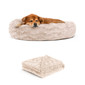 2 Piece Bundle: Donut Lux Bed, Throw Blanket Cat & Dog Bundle Set, 30x30