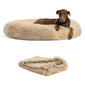 2 Piece Bundle: Donut Shag Bed, Throw Blanket Cat & Dog Bundle Set, 45x45