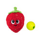 Fruity Findz Interactive Plush Dog Puzzle with Treat Ball, Red