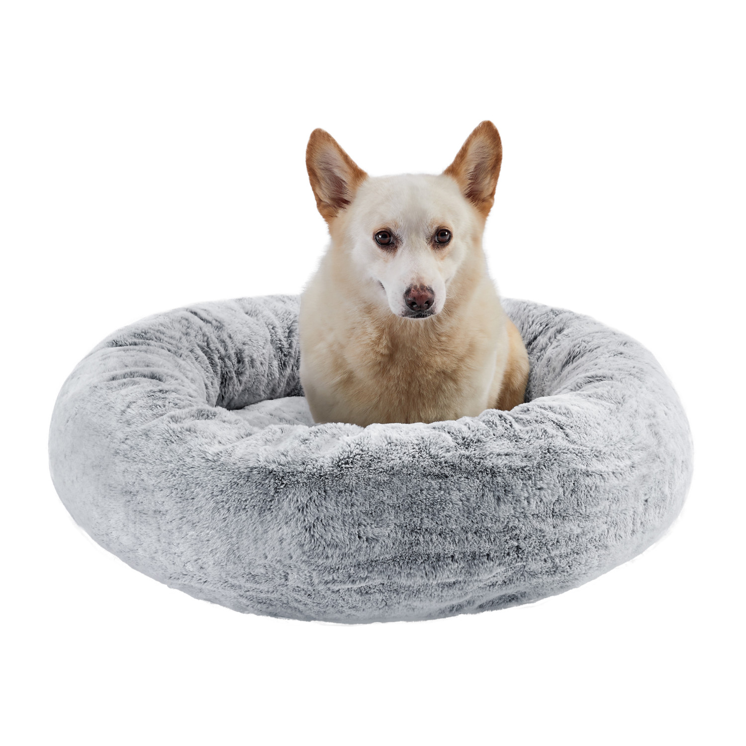 Best Friends by Sheri SnuggleSoft Faux Fur Pet Bed, Grey, 30X30