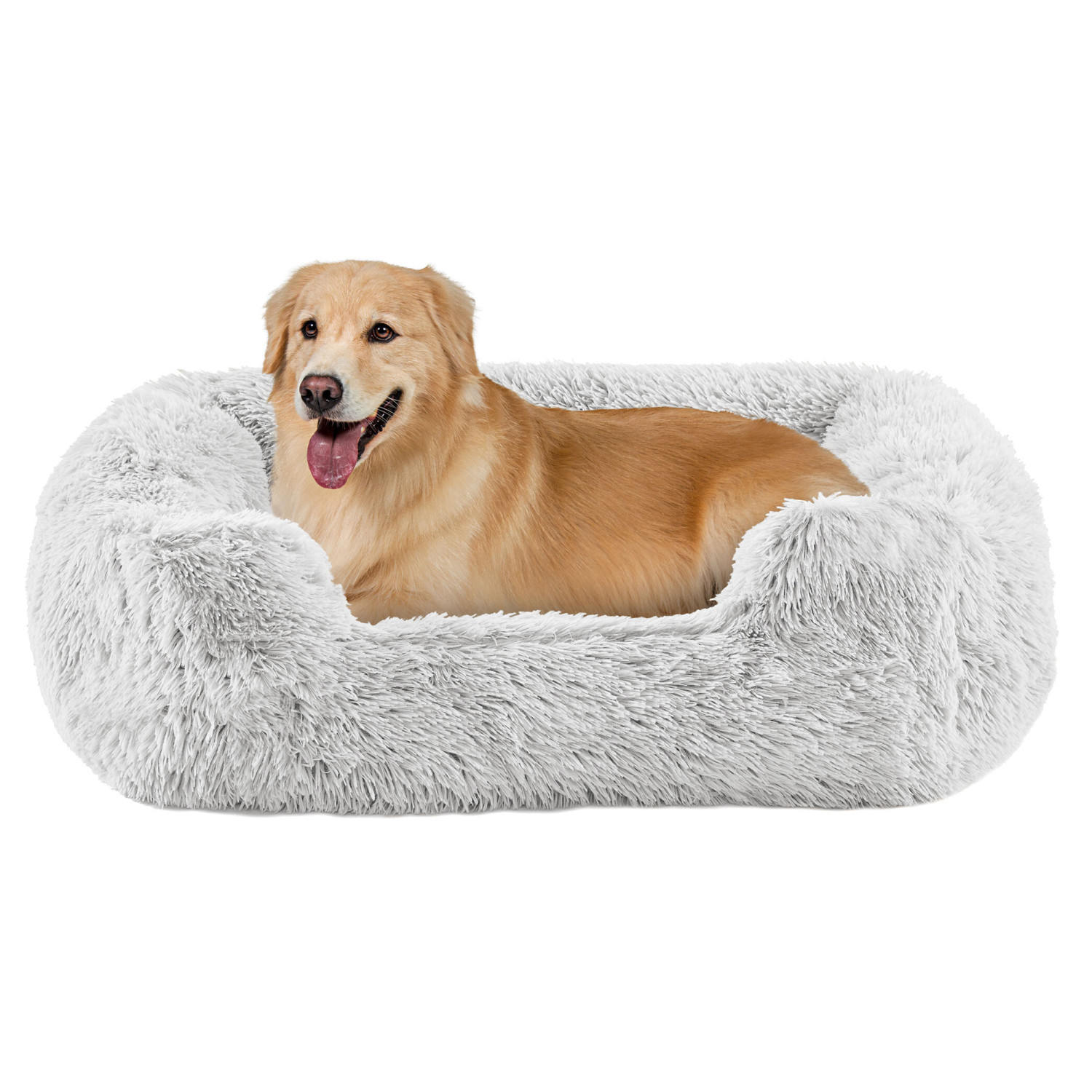 Best Friends by Sheri Soothe & Snooze Lounge Shag Dog Bed in Frost