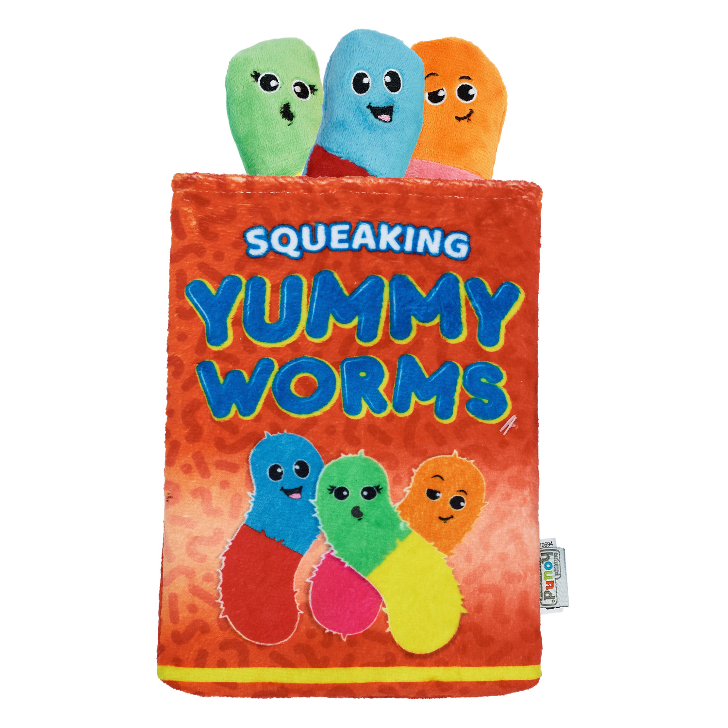 Outward Hound Snack Bag Yummy Worms Puzzle Dog Toy, Red, One-Size