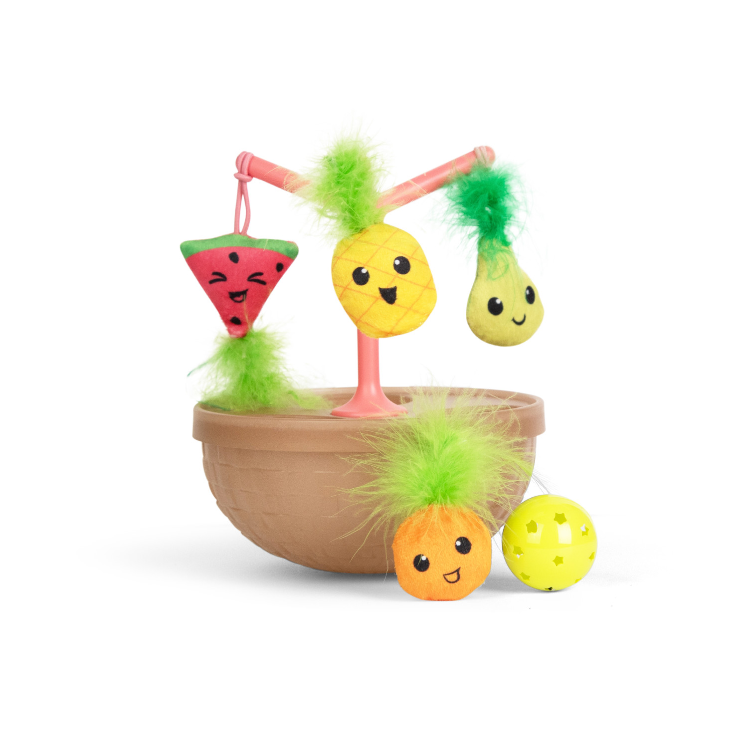 Catstages by Catstages Hunt N' Wobble Fruit Bowl Wobbling Cat Toy, ,