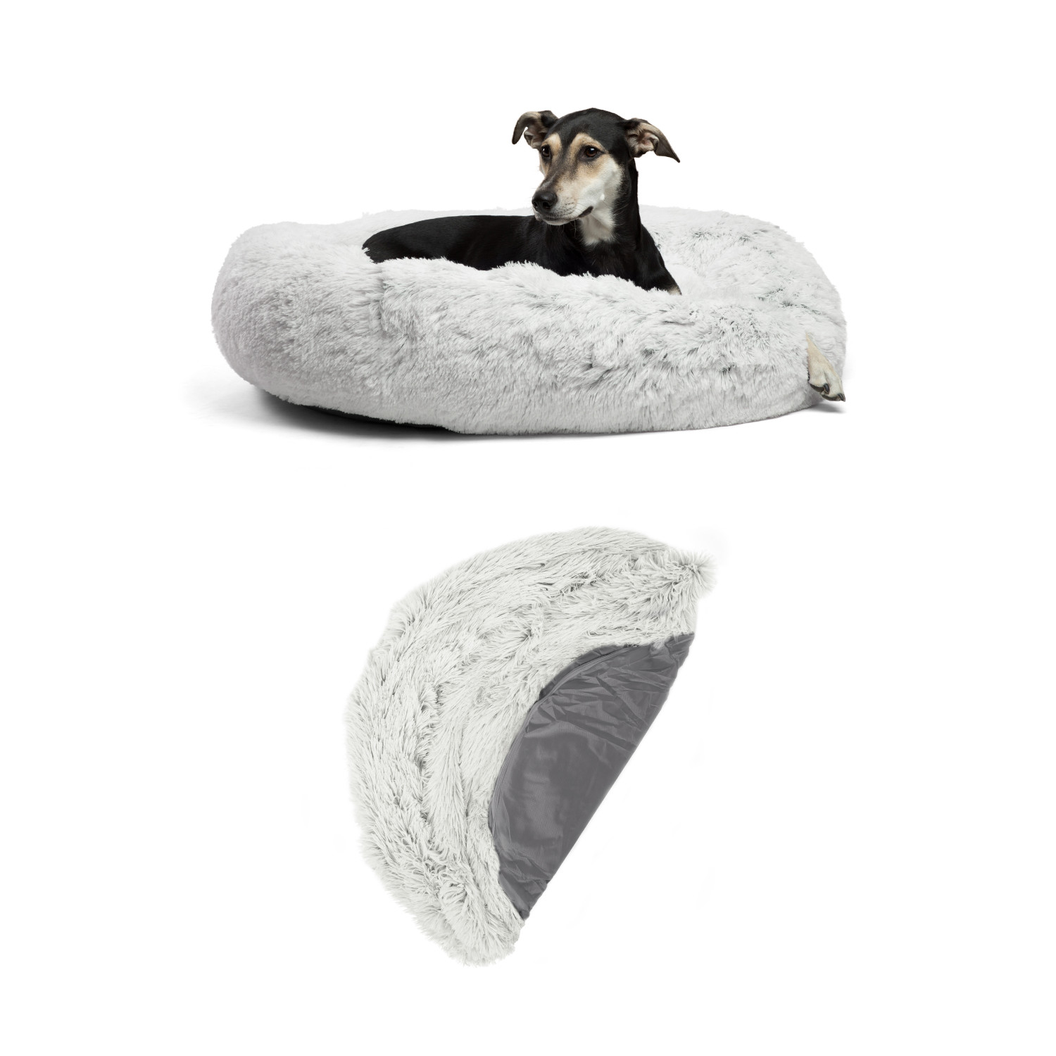 Product image for 2 Piece Bundle: Donut Shag Bed, Shell Cover Dog Bundle Set, 36x36