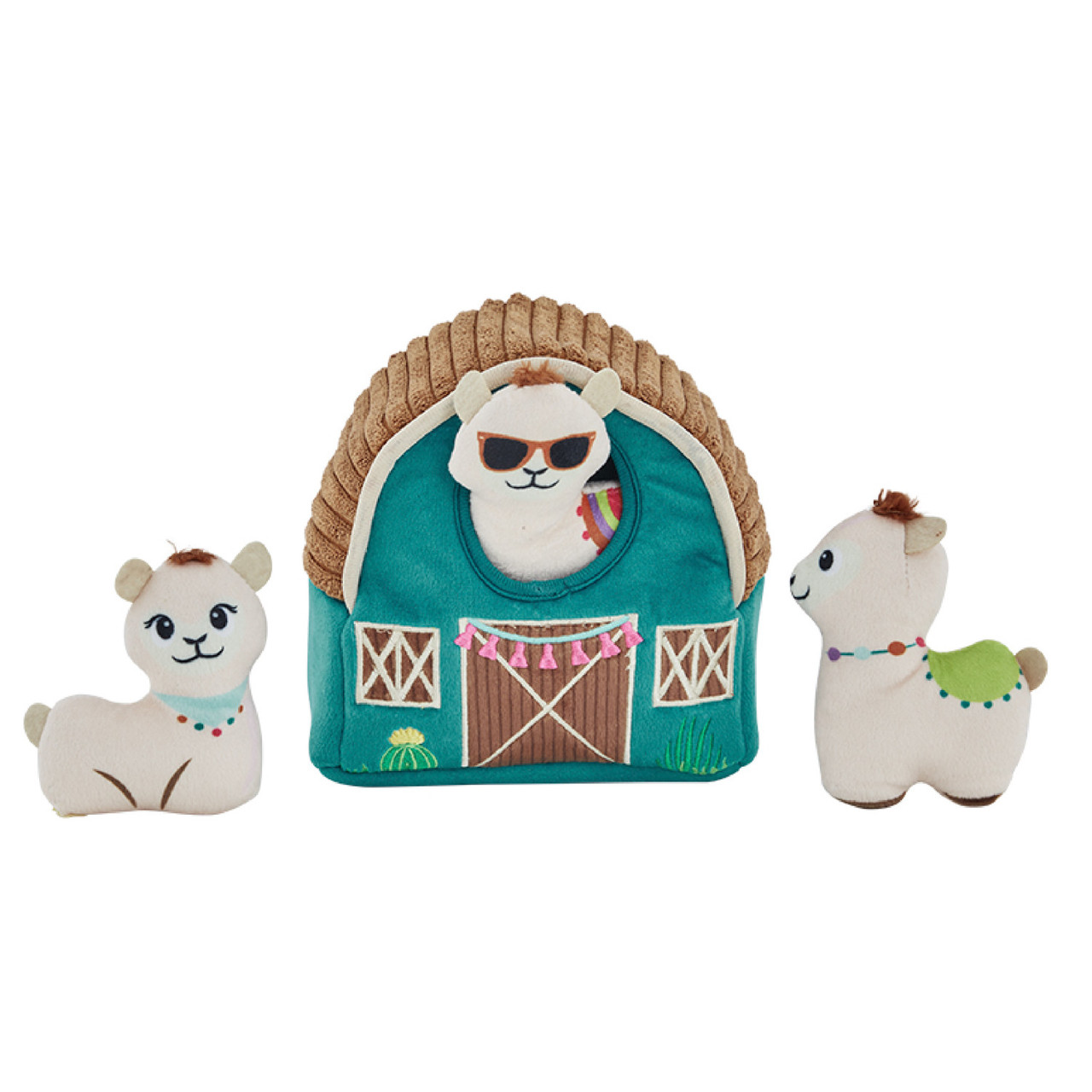 Product image for Hide A Llama Plush Dog Toy Puzzle, Multi