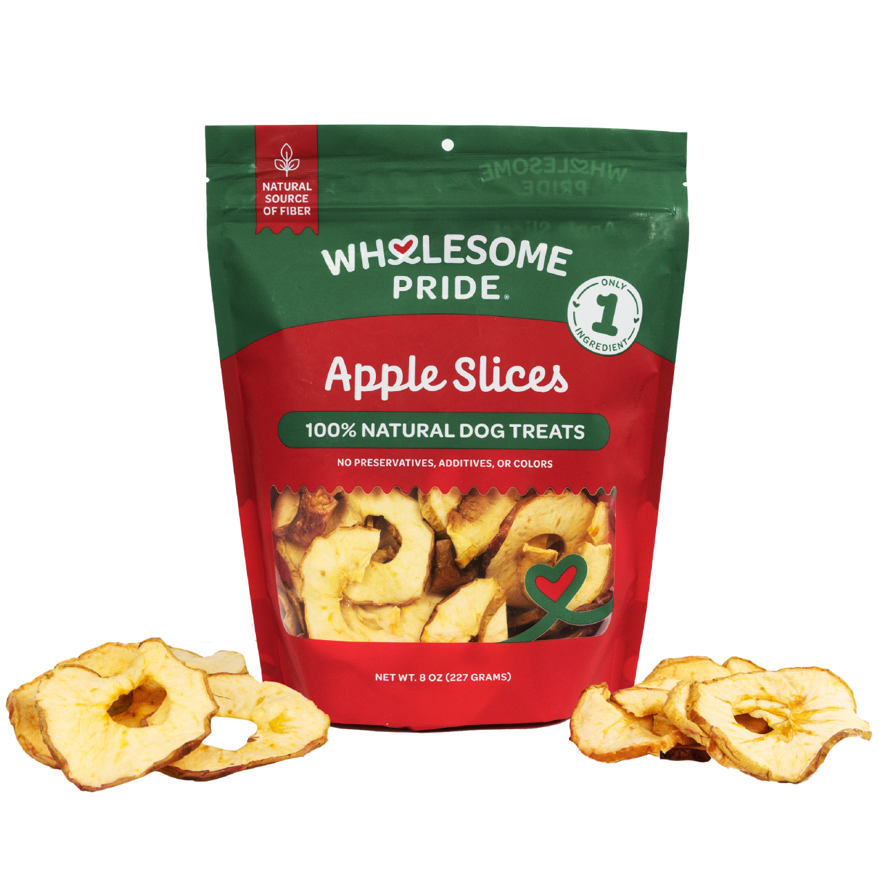 Product image for Apple Slices Dog Treats, Red, 8 Oz