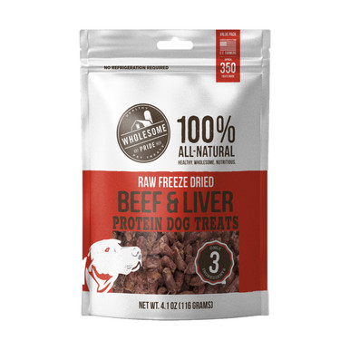 Product image for Raw Freeze Dried Beef & Liver Dog Treats, Brown, 4.1 Oz