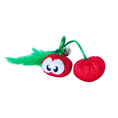 Product image for Dental Cherries Catnip Cat Chew Toy, Red