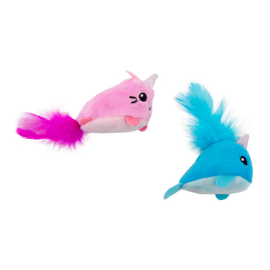 Product image for Unicorn Cat & Narwhal Catnip Crinkle Cat Toys, Multi, XS