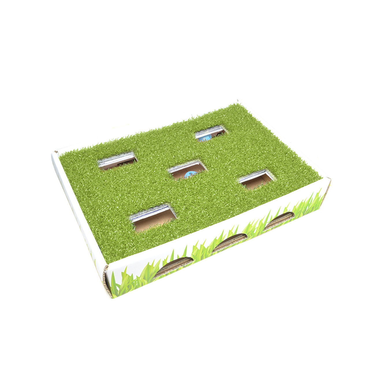 Product image for Grass Patch Hunting Box Cat Toy, Green