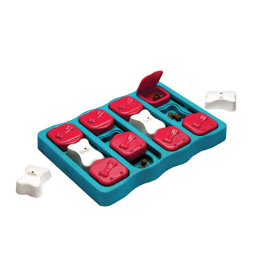 Product image for Dog Brick Interactive Treat Puzzle Dog Toy, Blue