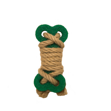 Product image for Naturals Crepe and Rope Bone Dog Toy, Green, Small