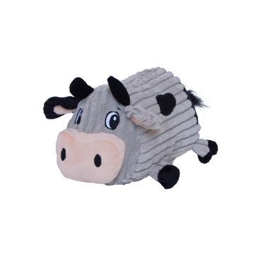 Product image for Fattiez Cow Plush Dog Toy, Grey, Medium