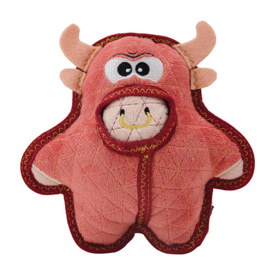 Product image for Xtreme Seamz Bull Plush Dog Toy, Pink, Medium