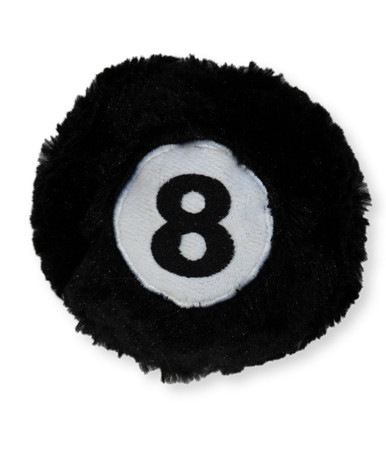 Product image for Squeaky Sports Ballz 8-Ball Dog Toy, Black, Medium