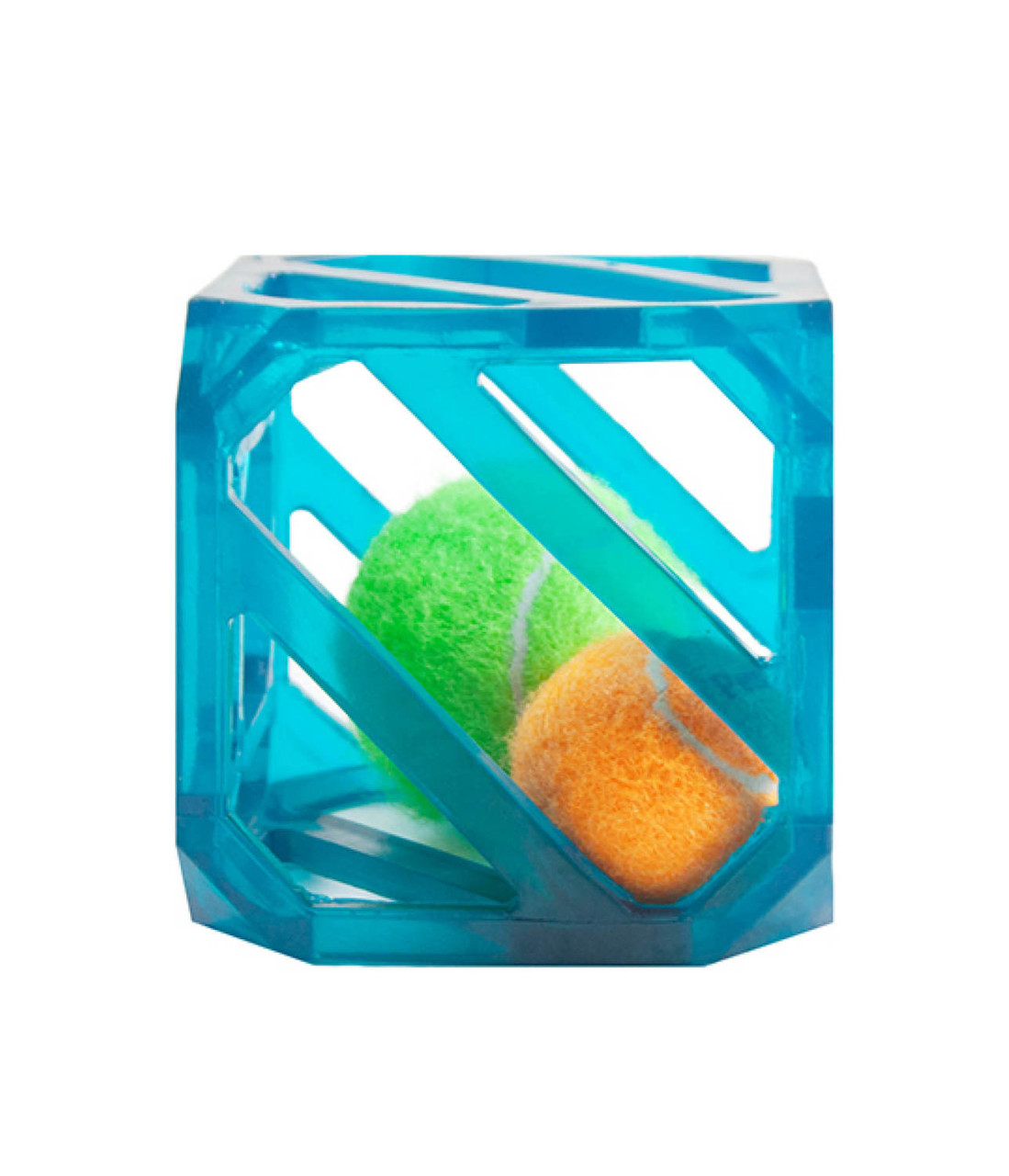 Product image for Puzzle Cube Interactive Squeaky Dog Toy, Blue