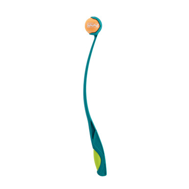 Product image for Launch A Ball Squeak Dog Ball Launcher, Turquoise