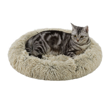 Product image for Calming Oval Cat Bed Pad, Taupe, 21X19