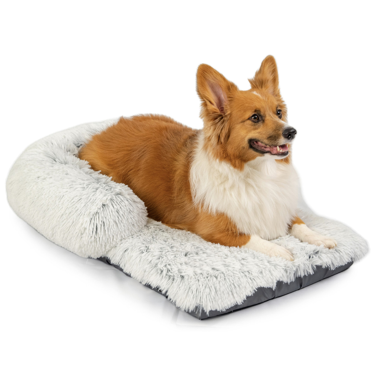 Product image for Nap Mat Crate Dog Bed with Bolster, Frost, 30X19