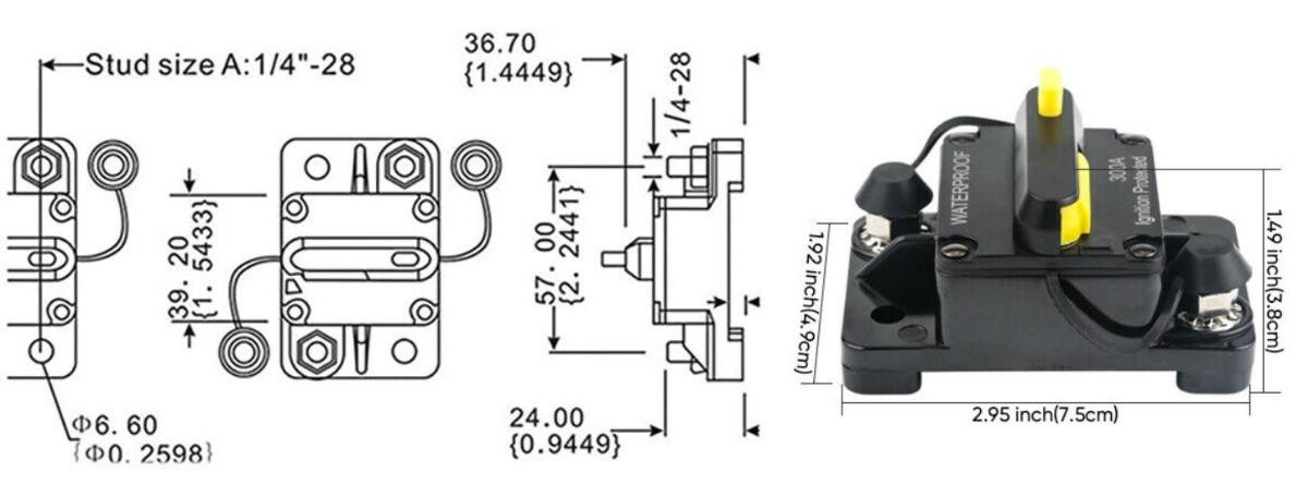 ProTool 40amp 12v Manual Reset Circuit Breaker Switch