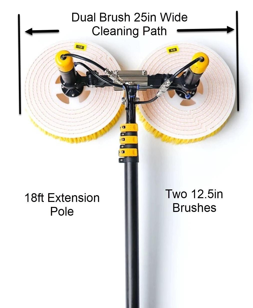 Double Brush 25in Wide 24v Electric Cleaning Kit - J Racenstein