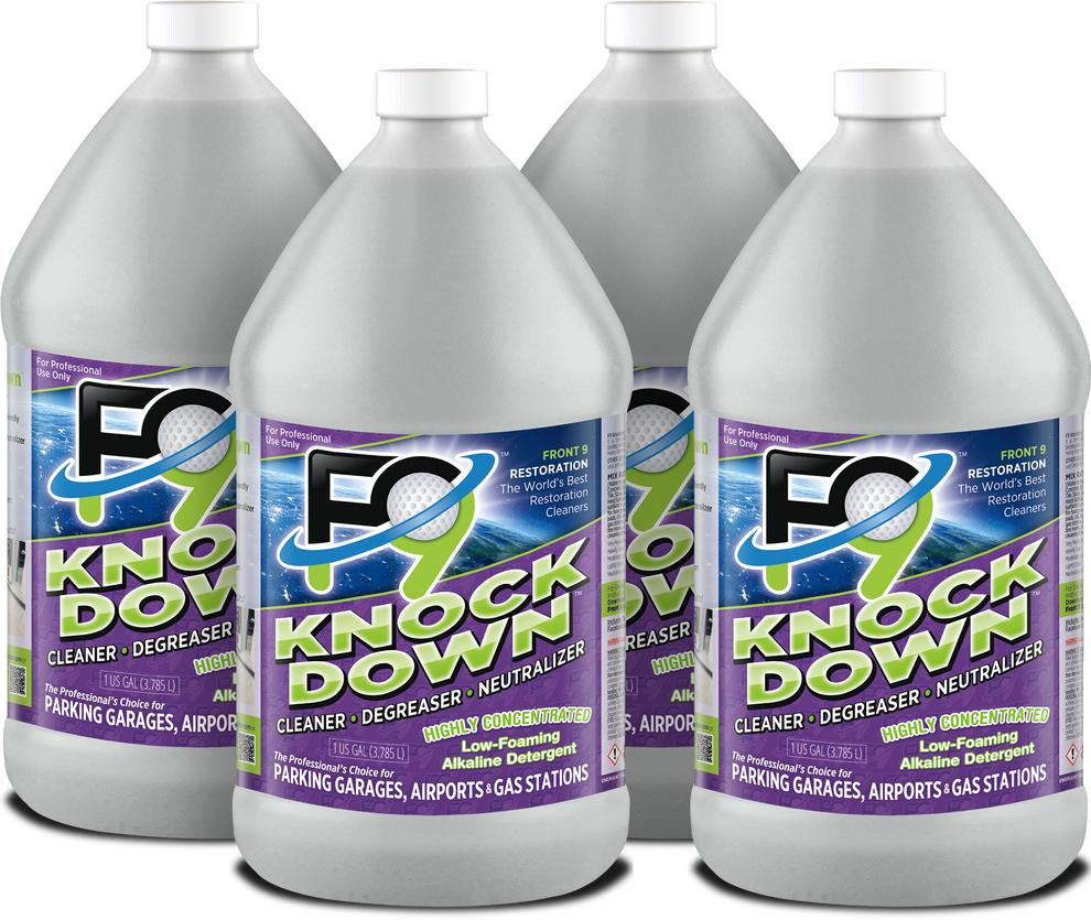 F9 Knockdown Heavy-Duty Degreaser for Concrete & Oil Removal