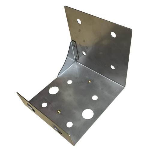 ProTool Bracket Square SS for Plastic Housings, stainless steel mounting bracket with multiple holes for mounting electronic components or housing in plastic enclosures.