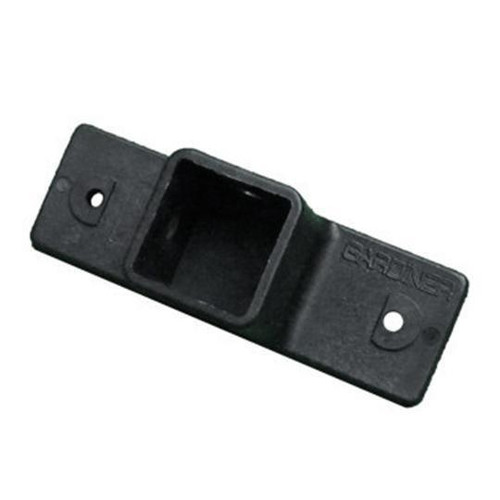 J.Racenstein Gardiner Brush Socket Quick-LoQ 90 Deg, black angled power tool socket attachment with mounting holes on each end.