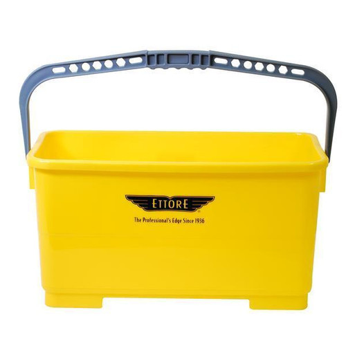 Ettore Bucket Super with Handle Ettore, yellow cleaning bucket with a blue handle and Ettore logo on the side.