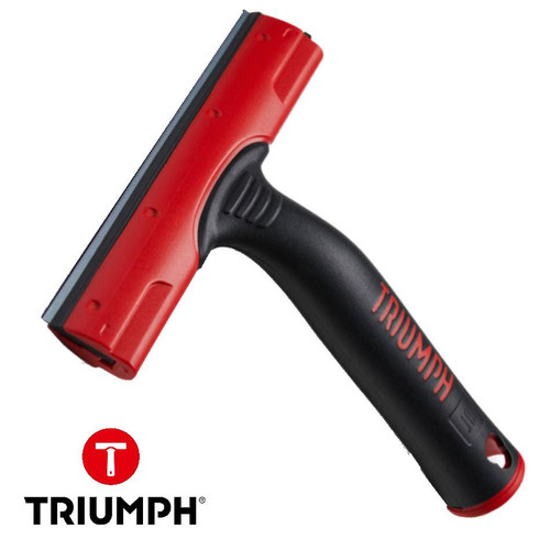 Triumph Scraper Angled Triumph MK3 6in, a handheld scraper tool with a red and black handle designed for scraping applications.