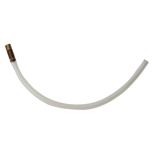 ProTool Chem Sprayer Bottle Hose, white flexible hose with brown connector on one end for chemical spraying applications.