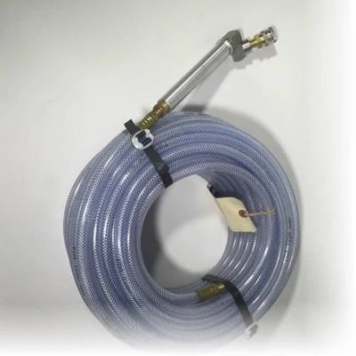 J.Racenstein Softwashing Pole Adaptor - Low Pressure - 100ft hose, coiled flexible hose with metal fittings and pole adaptor attachment for low-pressure soft washing.