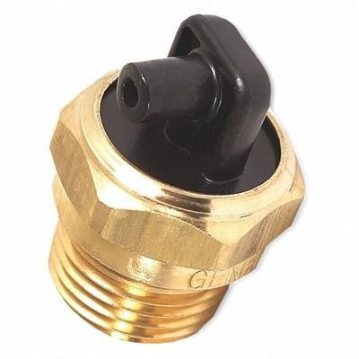 PressurePro Thermo Relief Valve 1/2in MPT General Pump, brass and black plastic pressure relief valve with threaded connection.