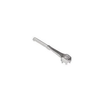 J.Racenstein Drum Plug Wrench, metal drum plug removal tool with a long handle and ratchet head for easy drum maintenance.