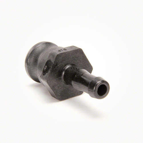 ProTool Coupler QC Male to 1/2 Barb, black plastic pneumatic fitting with male quick connect end and 1/2 inch barb connector.