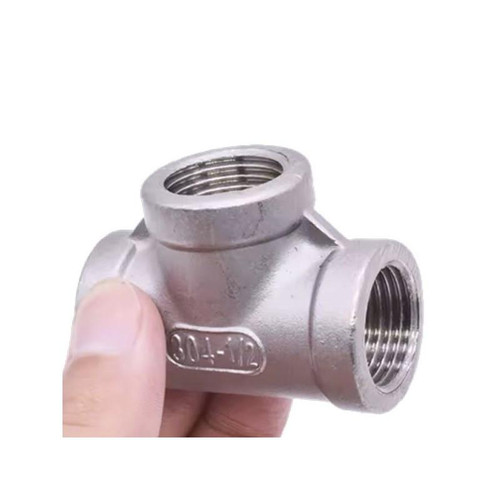 ProTool Tee 1/2 in FPT Stainless Steel, threaded pipe fitting for plumbing and industrial applications.
