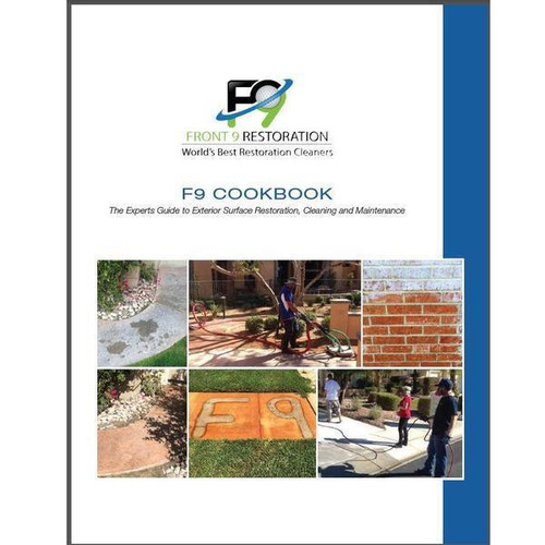 J.Racenstein F9 CookBook Laminated, exterior surface restoration, cleaning and maintenance guide with images of cleaning and repair processes.