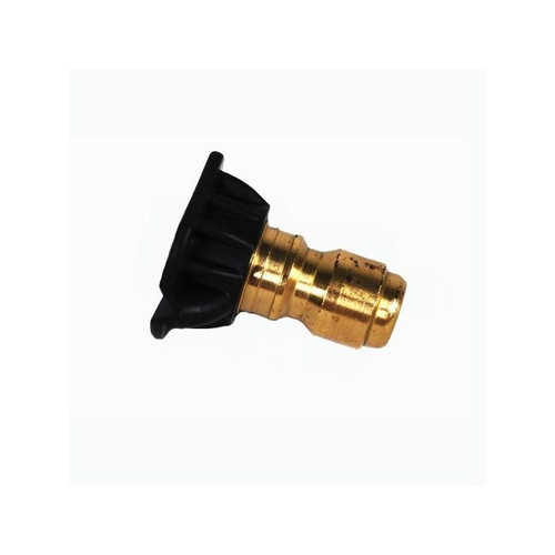 J.Racenstein Pressure Washing Soap Tip Nozzle, brass nozzle with black plastic spray tip.