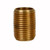 ProTool Nipple Brass 1/2in Pro, close-up of a brass threaded nipple fitting with a cylindrical shape and external threading for plumbing connections.